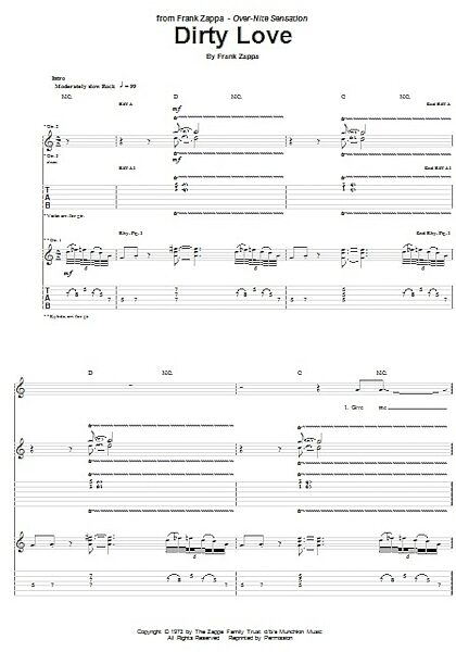 open zoom image for Dirty Love - Guitar TAB, New, Main