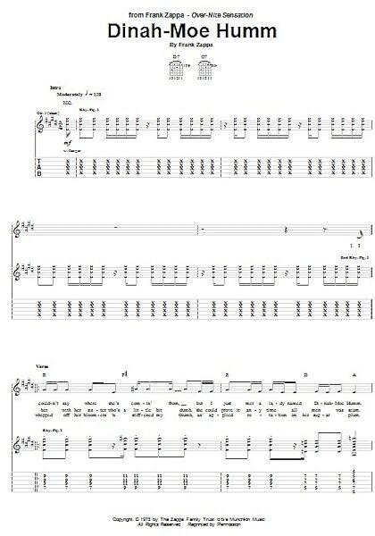 open zoom image for Dinah-Moe Humm - Guitar TAB, New, Main