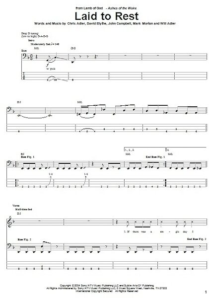 open zoom image for Laid To Rest - Bass Tab, New, Main