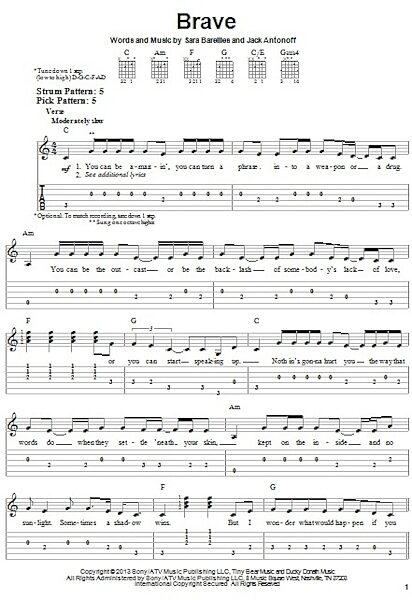 open zoom image for Brave - Easy Guitar with TAB, New, Main