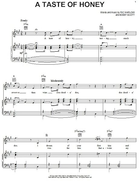 open zoom image for A Taste Of Honey - Piano/Vocal/Guitar, New, Main