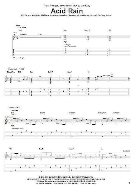 open zoom image for Acid Rain - Guitar TAB, New, Main