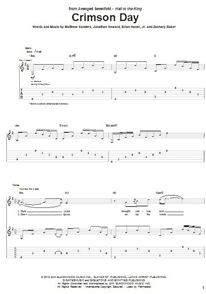open zoom image for Crimson Day - Guitar TAB, New, Main