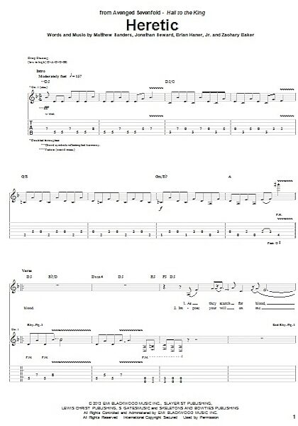 open zoom image for Heretic - Guitar TAB, New, Main