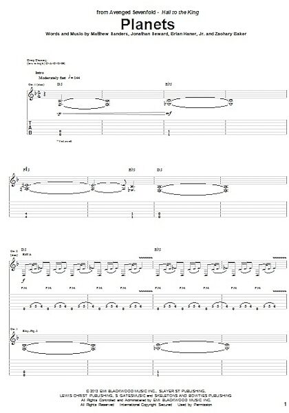 open zoom image for Planets - Guitar TAB, New, Main