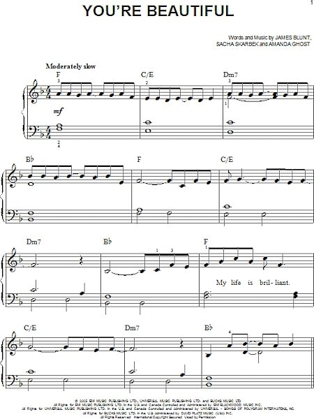open zoom image for You're Beautiful - Easy Piano, New, Main