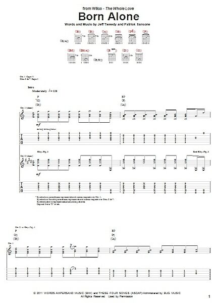 open zoom image for Born Alone - Guitar TAB, New, Main