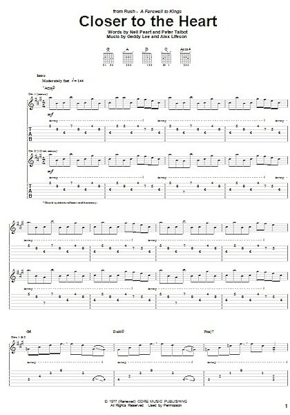 open zoom image for Closer To The Heart - Guitar TAB, New, Main
