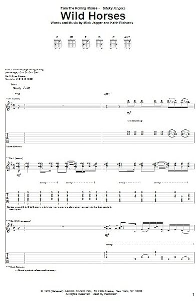 open zoom image for Wild Horses - Guitar TAB, New, Main