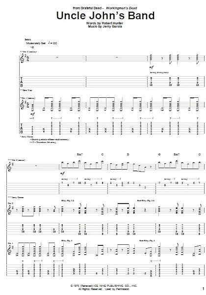 open zoom image for Uncle John's Band - Guitar TAB, New, Main