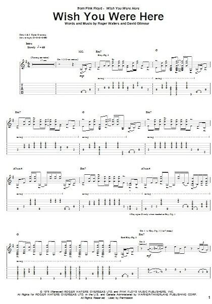open zoom image for Wish You Were Here - Guitar TAB, New, Main