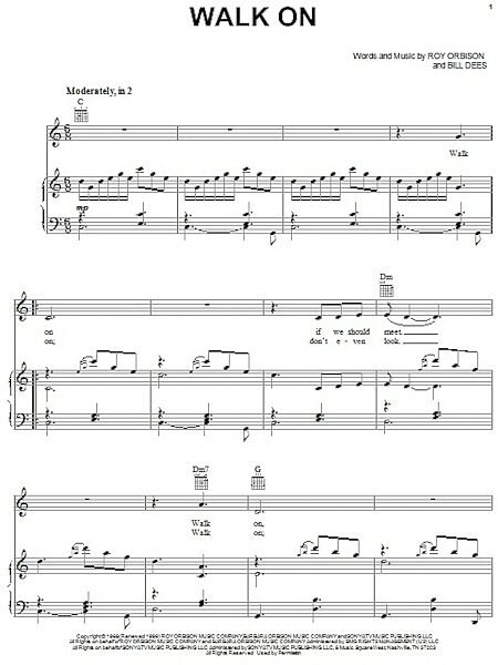 open zoom image for Walk On - Piano/Vocal/Guitar, New, Main