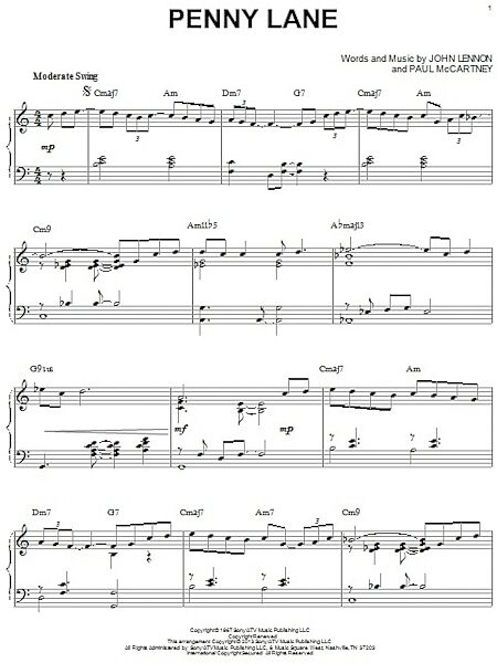 open zoom image for Penny Lane - Piano Solo, New, Main
