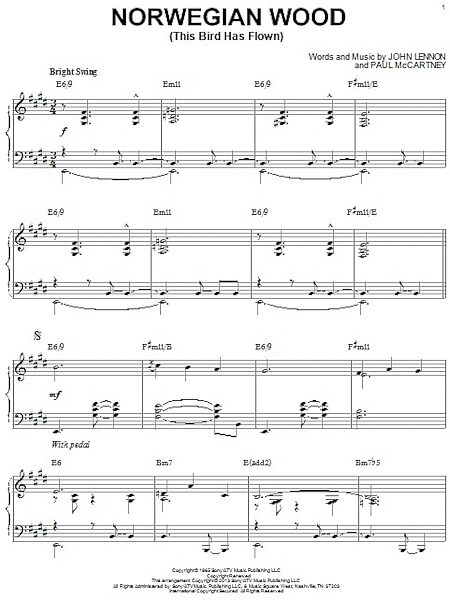open zoom image for Norwegian Wood (This Bird Has Flown) - Piano Solo, New, Main