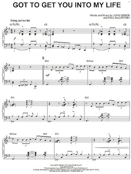 open zoom image for Got To Get You Into My Life - Piano Solo, New, Main
