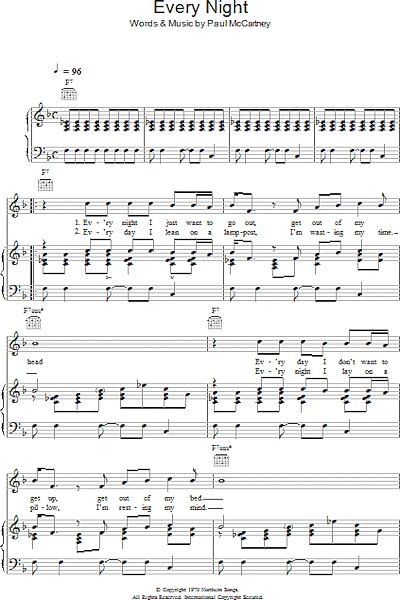 open zoom image for Every Night - Piano/Vocal/Guitar, New, Main