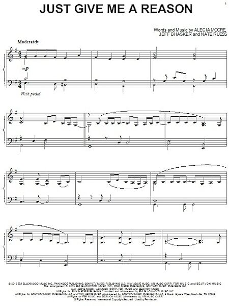 open zoom image for Just Give Me A Reason - Piano Solo, New, Main