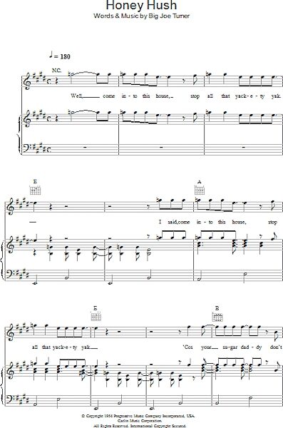 open zoom image for Honey Hush - Piano/Vocal/Guitar, New, Main
