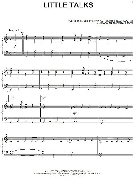 open zoom image for Little Talks - Piano Solo, New, Main