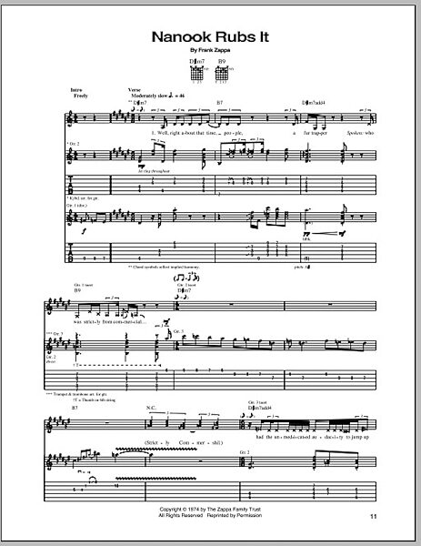 open zoom image for Nanook Rubs It - Guitar TAB, New, Main