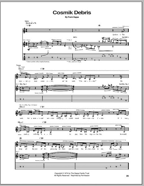 open zoom image for Cosmik Debris - Guitar TAB, New, Main