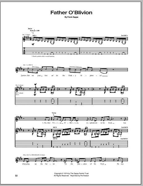 open zoom image for Father O'Blivion - Guitar TAB, New, Main