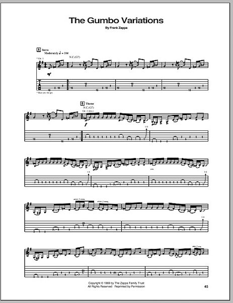 open zoom image for The Gumbo Variations - Guitar TAB, New, Main