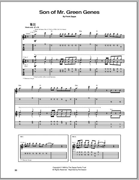 open zoom image for Son Of Mr. Green Genes - Guitar TAB, New, Main