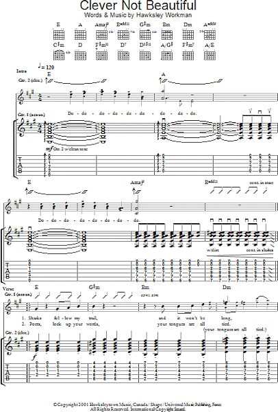 open zoom image for Clever Not Beautiful - Guitar TAB, New, Main