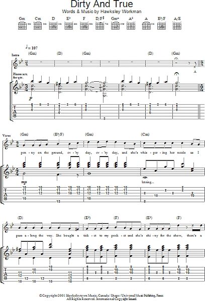 open zoom image for Dirty And True - Guitar TAB, New, Main