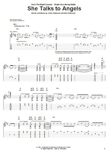 open zoom image for She Talks To Angels - Guitar TAB, New, Main
