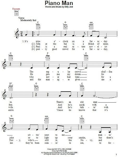 open zoom image for Piano Man - Ukulele, New, Main