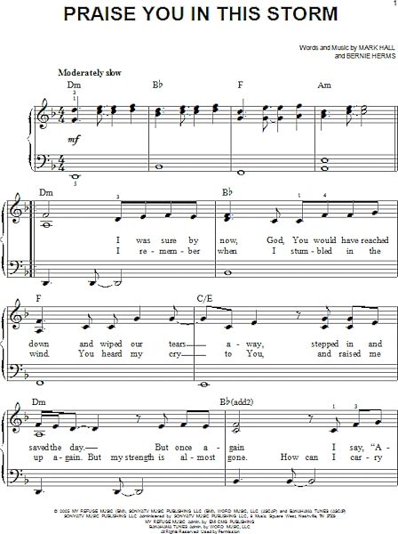 open zoom image for Praise You In This Storm - Easy Piano, New, Main