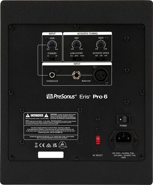 open zoom image for PreSonus Eris Pro 6 Active Coaxial Studio Monitor, Single Speaker, Rear
