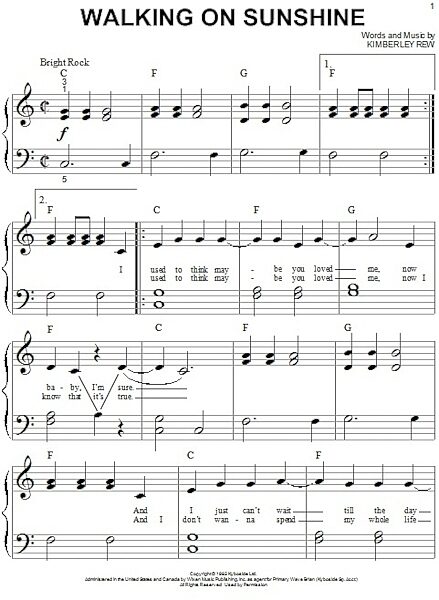 open zoom image for Walking On Sunshine - Big Note Piano, New, Main