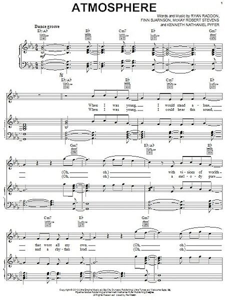 open zoom image for Atmosphere - Piano/Vocal/Guitar, New, Main