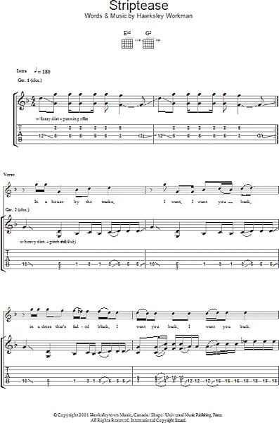 open zoom image for Striptease - Guitar TAB, New, Main