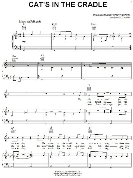 open zoom image for Cat's In The Cradle - Piano/Vocal/Guitar, New, Main