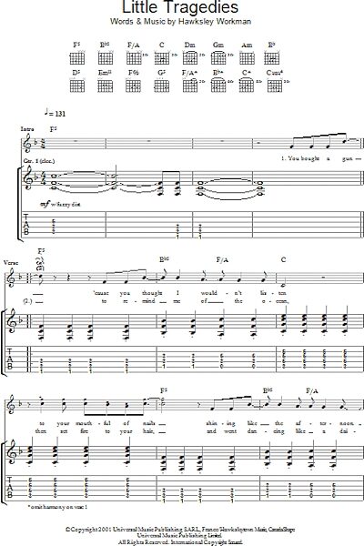 open zoom image for Little Tragedies - Guitar TAB, New, Main