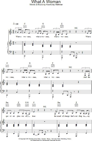 open zoom image for What A Woman - Piano/Vocal/Guitar, New, Main