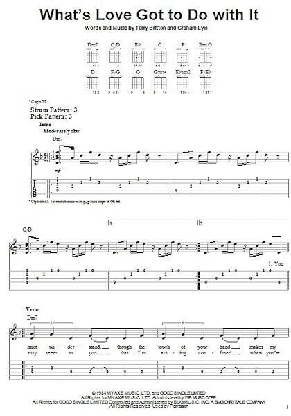 open zoom image for What's Love Got To Do With It - Easy Guitar with TAB, New, Main