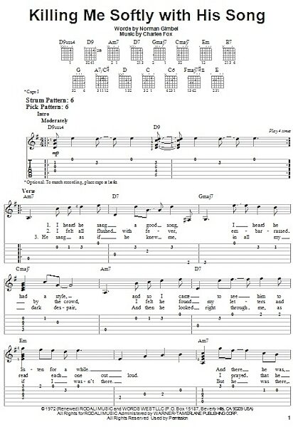 open zoom image for Killing Me Softly With His Song - Easy Guitar with TAB, New, Main