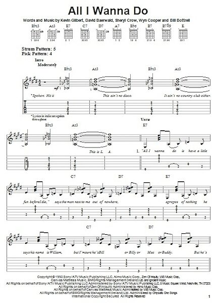 open zoom image for All I Wanna Do - Easy Guitar with TAB, New, Main