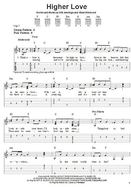 open zoom image for Higher Love - Easy Guitar with TAB, New, Main