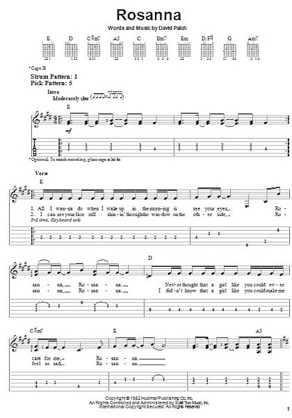 open zoom image for Rosanna - Easy Guitar with TAB, New, Main