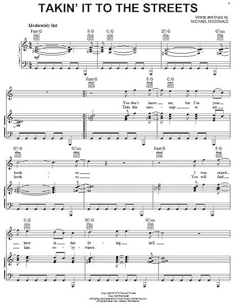 open zoom image for Takin' It To The Streets - Piano/Vocal/Guitar, New, Main