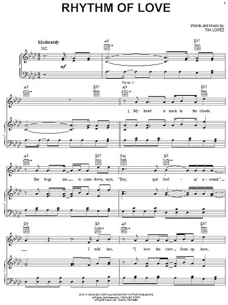 open zoom image for Rhythm Of Love - Piano/Vocal/Guitar, New, Main