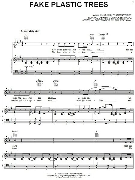 open zoom image for Fake Plastic Trees - Piano/Vocal/Guitar, New, Main