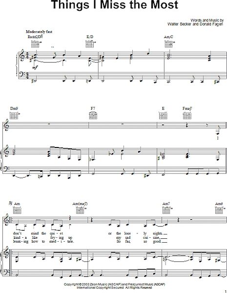 open zoom image for Things I Miss The Most - Piano/Vocal/Guitar, New, Main