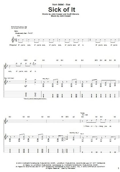 open zoom image for Sick Of It - Guitar TAB, New, Main